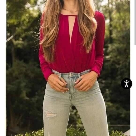 Free People raspberry pink bodysuit Size Womens xs - Picture 1 of 3